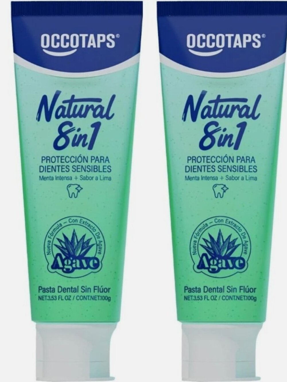 OCCOTAPS Agave Sensitive Toothpaste Fluoride-Free Whitening Lot of 2 EXP 10/28